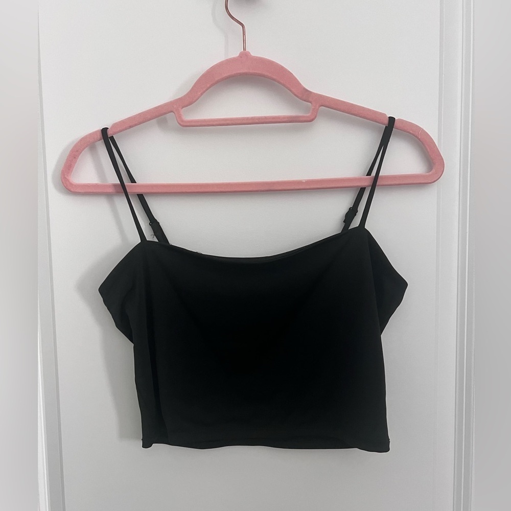Express Women’s Black Spaghetti Strap  Crop Top Size M‎